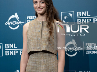 Sara Silvestro attends the ''Supereroi'' photocall during the 19th Rome Film Festival at Auditorium Parco Della Musica in Rome, Italy, on Oc...