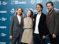 Barbara Chichiarelli, Sara Silvestro, Stefano Chiantini, and Edoardo Pesce attend the ''Supereroi'' photocall during the 19th Rome Film Fest...