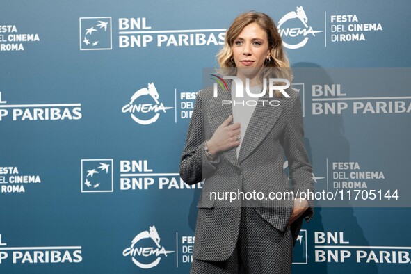 Barbara Chichiarelli attends the ''Supereroi'' photocall during the 19th Rome Film Festival at Auditorium Parco Della Musica in Rome, Italy,...