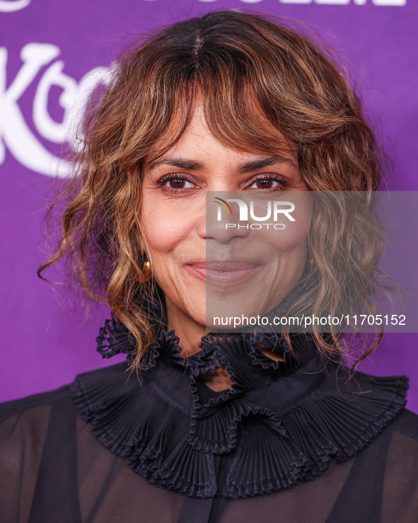 Halle Berry arrives at Cirque du Soleil's 'KOOZA' Red Carpet Premiere held at the Santa Monica Pier on October 24, 2024 in Santa Monica, Los...