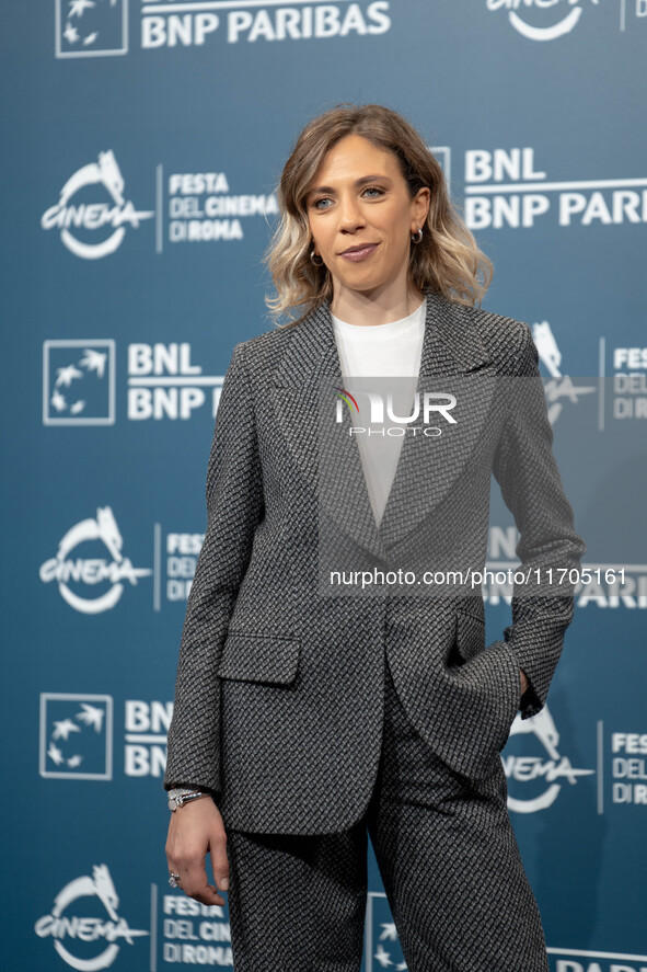 Barbara Chichiarelli attends the ''Supereroi'' photocall during the 19th Rome Film Festival at Auditorium Parco Della Musica in Rome, Italy,...