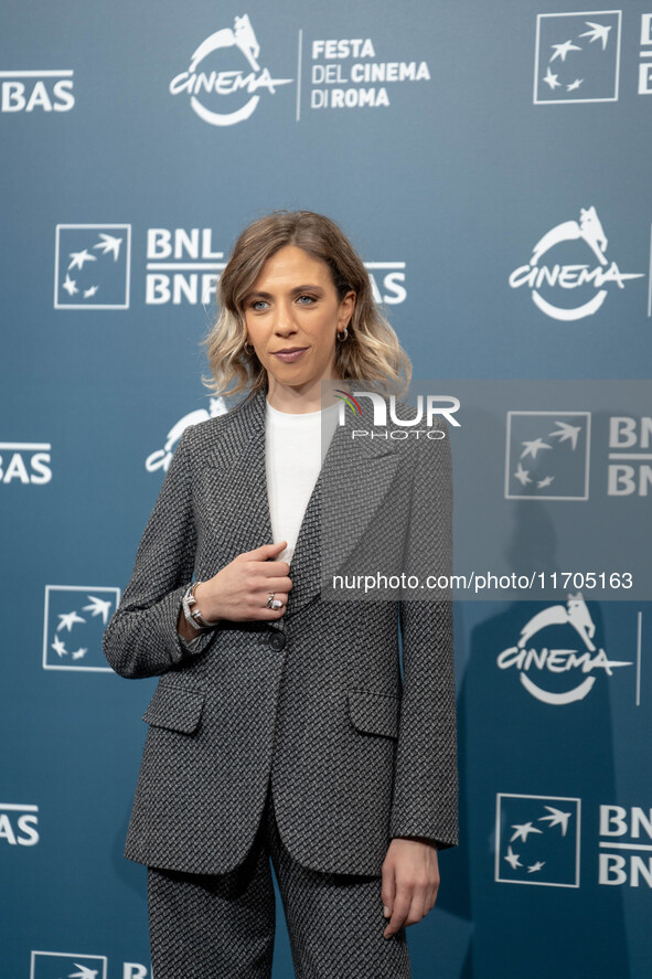 Barbara Chichiarelli attends the ''Supereroi'' photocall during the 19th Rome Film Festival at Auditorium Parco Della Musica in Rome, Italy,...