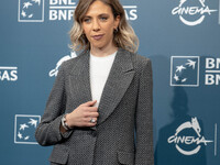 Barbara Chichiarelli attends the ''Supereroi'' photocall during the 19th Rome Film Festival at Auditorium Parco Della Musica in Rome, Italy,...