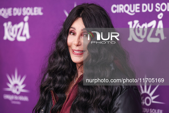 Cher arrives at Cirque du Soleil's 'KOOZA' Red Carpet Premiere held at the Santa Monica Pier on October 24, 2024 in Santa Monica, Los Angele...