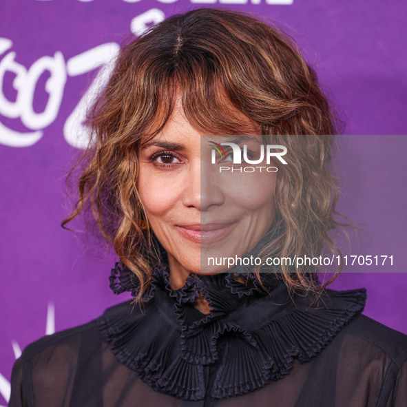 Halle Berry arrives at Cirque du Soleil's 'KOOZA' Red Carpet Premiere held at the Santa Monica Pier on October 24, 2024 in Santa Monica, Los...