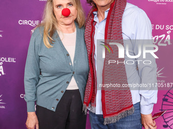 Priscilla Barnes and Ted Monte arrive at Cirque du Soleil's 'KOOZA' Red Carpet Premiere held at the Santa Monica Pier on October 24, 2024 in...