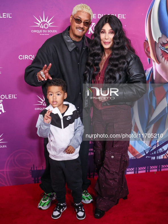 Slash Electric Alexander Edwards, Alexander Edwards and Cher arrive at Cirque du Soleil's 'KOOZA' Red Carpet Premiere held at the Santa Moni...