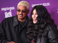 Alexander Edwards and Cher arrive at Cirque du Soleil's 'KOOZA' Red Carpet Premiere held at the Santa Monica Pier on October 24, 2024 in San...