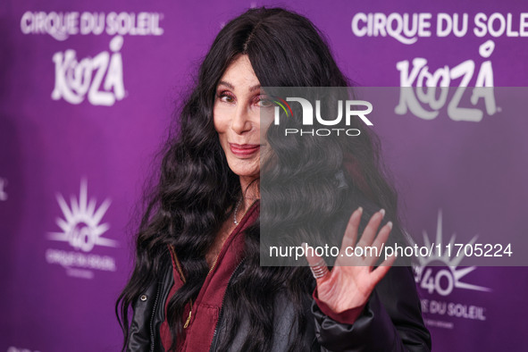 Cher arrives at Cirque du Soleil's 'KOOZA' Red Carpet Premiere held at the Santa Monica Pier on October 24, 2024 in Santa Monica, Los Angele...