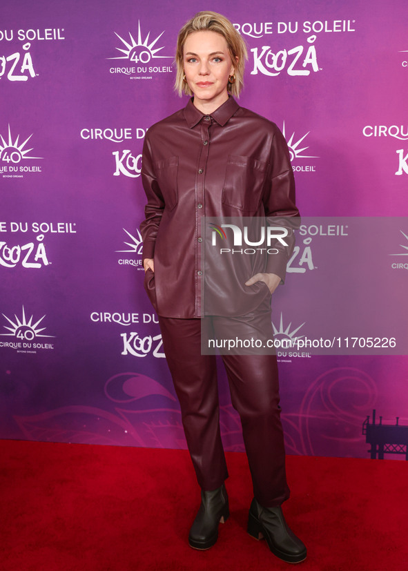 Eloise Mumford arrives at Cirque du Soleil's 'KOOZA' Red Carpet Premiere held at the Santa Monica Pier on October 24, 2024 in Santa Monica,...