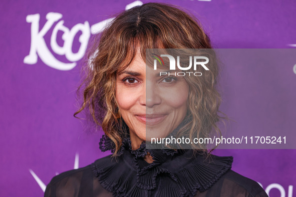 Halle Berry arrives at Cirque du Soleil's 'KOOZA' Red Carpet Premiere held at the Santa Monica Pier on October 24, 2024 in Santa Monica, Los...