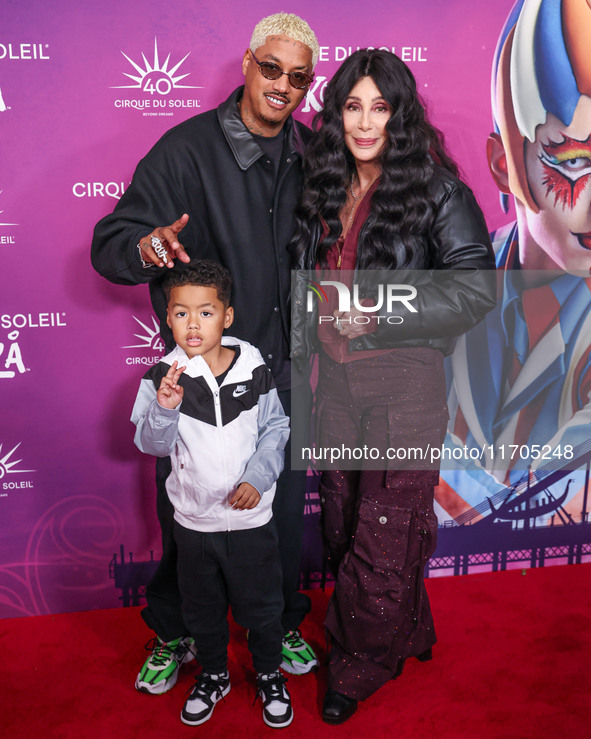 Slash Electric Alexander Edwards, Alexander Edwards and Cher arrive at Cirque du Soleil's 'KOOZA' Red Carpet Premiere held at the Santa Moni...