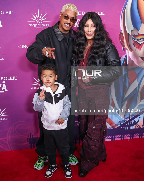 Slash Electric Alexander Edwards, Alexander Edwards and Cher arrive at Cirque du Soleil's 'KOOZA' Red Carpet Premiere held at the Santa Moni...