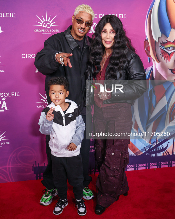 Slash Electric Alexander Edwards, Alexander Edwards and Cher arrive at Cirque du Soleil's 'KOOZA' Red Carpet Premiere held at the Santa Moni...