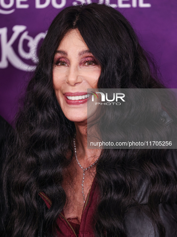 Cher arrives at Cirque du Soleil's 'KOOZA' Red Carpet Premiere held at the Santa Monica Pier on October 24, 2024 in Santa Monica, Los Angele...