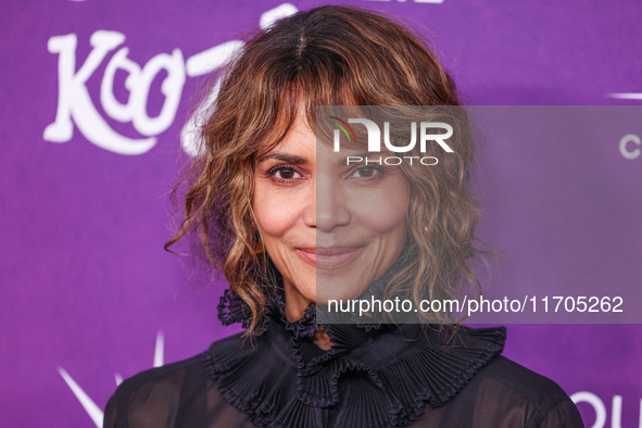 Halle Berry arrives at Cirque du Soleil's 'KOOZA' Red Carpet Premiere held at the Santa Monica Pier on October 24, 2024 in Santa Monica, Los...