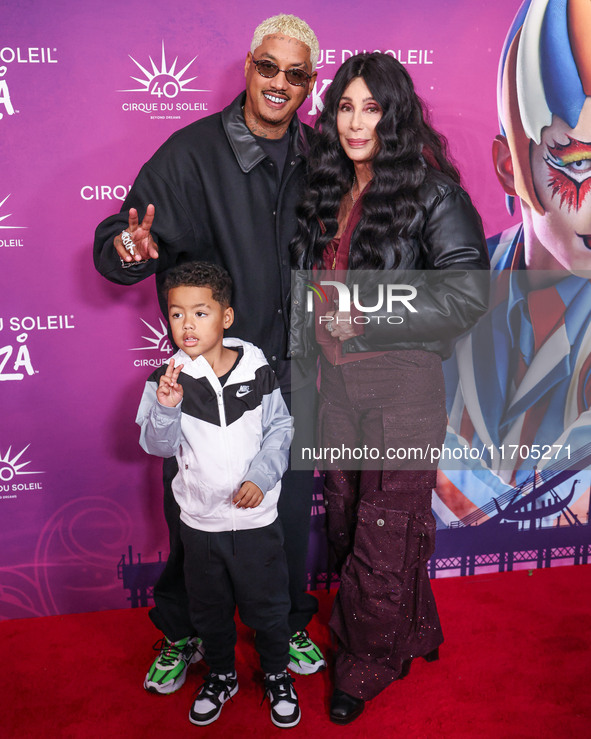 Slash Electric Alexander Edwards, Alexander Edwards and Cher arrive at Cirque du Soleil's 'KOOZA' Red Carpet Premiere held at the Santa Moni...