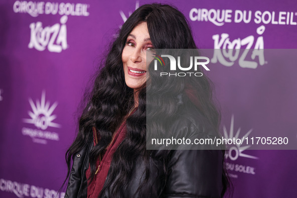 Cher arrives at Cirque du Soleil's 'KOOZA' Red Carpet Premiere held at the Santa Monica Pier on October 24, 2024 in Santa Monica, Los Angele...