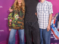 Kim Raver, son Leo Boyer and Kai arrive at Cirque du Soleil's 'KOOZA' Red Carpet Premiere held at the Santa Monica Pier on October 24, 2024...