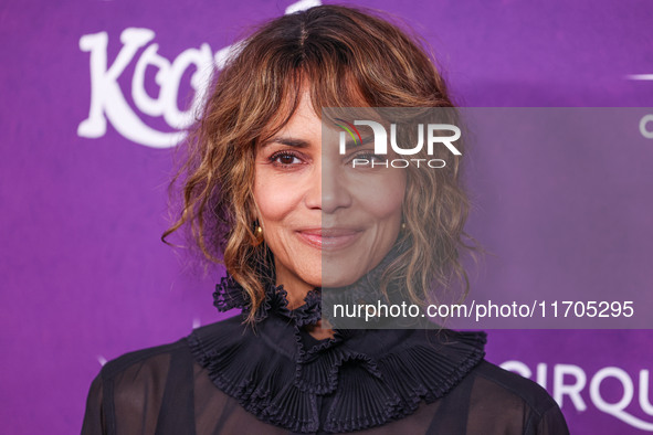 Halle Berry arrives at Cirque du Soleil's 'KOOZA' Red Carpet Premiere held at the Santa Monica Pier on October 24, 2024 in Santa Monica, Los...