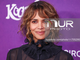 Halle Berry arrives at Cirque du Soleil's 'KOOZA' Red Carpet Premiere held at the Santa Monica Pier on October 24, 2024 in Santa Monica, Los...