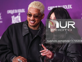 Alexander Edwards and Cher arrive at Cirque du Soleil's 'KOOZA' Red Carpet Premiere held at the Santa Monica Pier on October 24, 2024 in San...