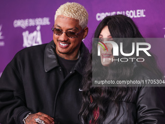 Alexander Edwards and Cher arrive at Cirque du Soleil's 'KOOZA' Red Carpet Premiere held at the Santa Monica Pier on October 24, 2024 in San...