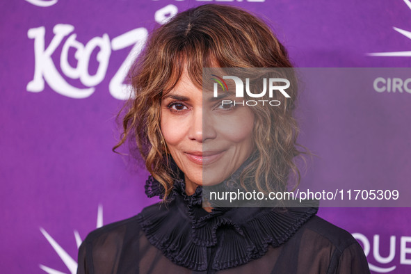 Halle Berry arrives at Cirque du Soleil's 'KOOZA' Red Carpet Premiere held at the Santa Monica Pier on October 24, 2024 in Santa Monica, Los...