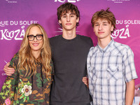 Kim Raver, son Leo Boyer and Kai arrive at Cirque du Soleil's 'KOOZA' Red Carpet Premiere held at the Santa Monica Pier on October 24, 2024...