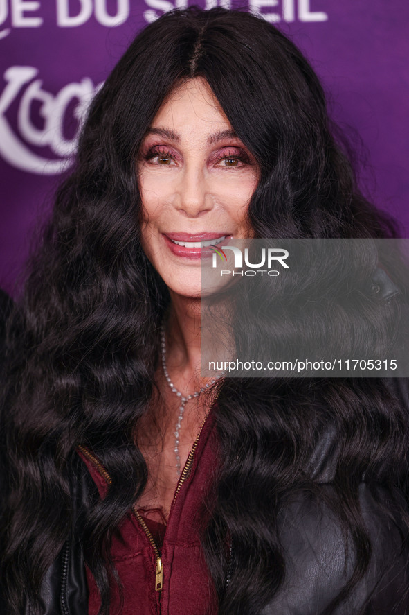 Cher arrives at Cirque du Soleil's 'KOOZA' Red Carpet Premiere held at the Santa Monica Pier on October 24, 2024 in Santa Monica, Los Angele...