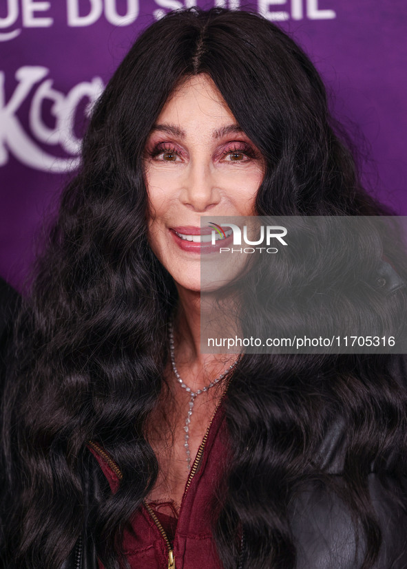 Cher arrives at Cirque du Soleil's 'KOOZA' Red Carpet Premiere held at the Santa Monica Pier on October 24, 2024 in Santa Monica, Los Angele...