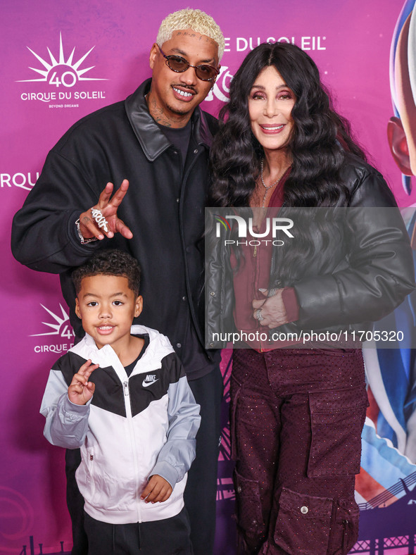 Slash Electric Alexander Edwards, Alexander Edwards and Cher arrive at Cirque du Soleil's 'KOOZA' Red Carpet Premiere held at the Santa Moni...