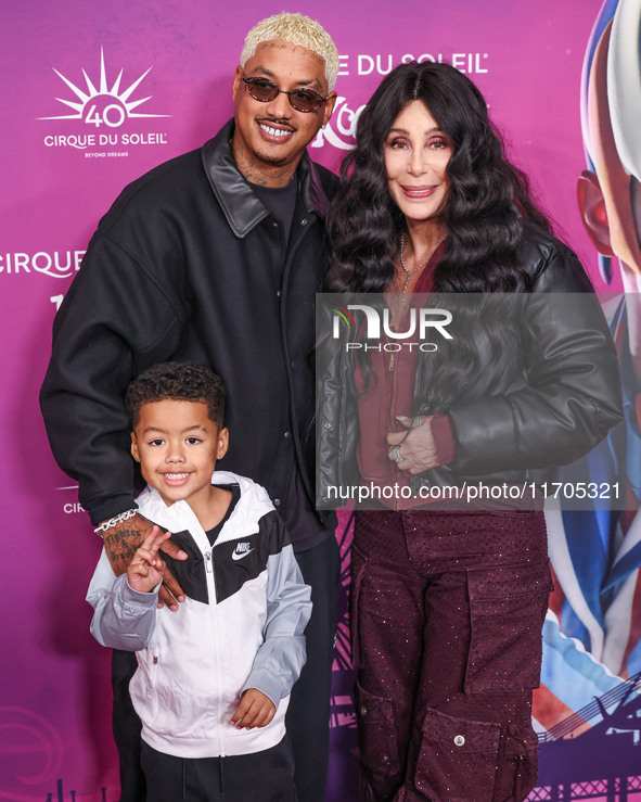 Slash Electric Alexander Edwards, Alexander Edwards and Cher arrive at Cirque du Soleil's 'KOOZA' Red Carpet Premiere held at the Santa Moni...