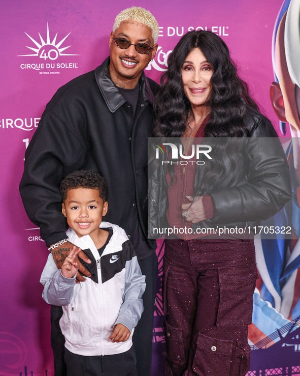 Slash Electric Alexander Edwards, Alexander Edwards and Cher arrive at Cirque du Soleil's 'KOOZA' Red Carpet Premiere held at the Santa Moni...