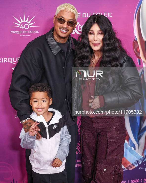 Slash Electric Alexander Edwards, Alexander Edwards and Cher arrive at Cirque du Soleil's 'KOOZA' Red Carpet Premiere held at the Santa Moni...