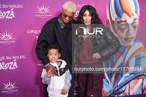 Slash Electric Alexander Edwards, Alexander Edwards and Cher arrive at Cirque du Soleil's 'KOOZA' Red Carpet Premiere held at the Santa Moni...