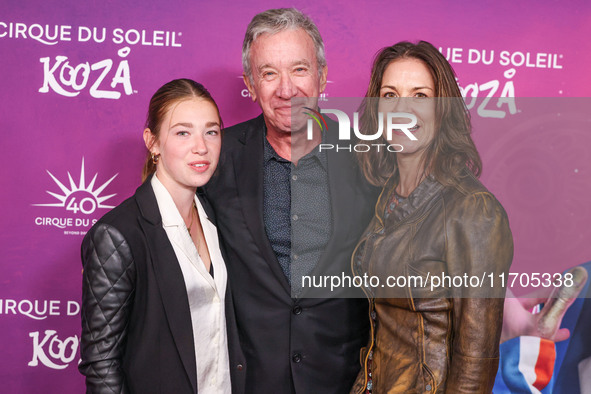 Elizabeth Allen-Dick, father Tim Allen and mother Jane Hajduk arrive at Cirque du Soleil's 'KOOZA' Red Carpet Premiere held at the Santa Mon...