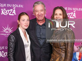 Elizabeth Allen-Dick, father Tim Allen and mother Jane Hajduk arrive at Cirque du Soleil's 'KOOZA' Red Carpet Premiere held at the Santa Mon...