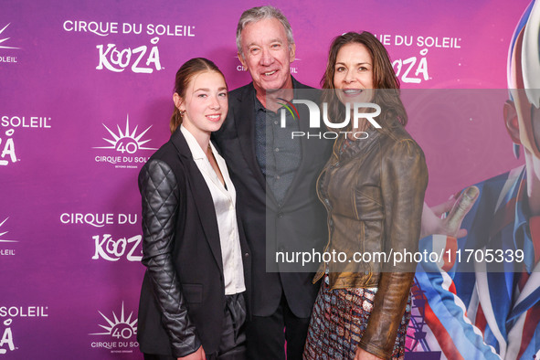 Elizabeth Allen-Dick, father Tim Allen and mother Jane Hajduk arrive at Cirque du Soleil's 'KOOZA' Red Carpet Premiere held at the Santa Mon...