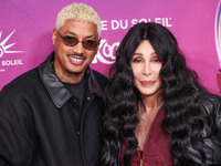 Alexander Edwards and Cher arrive at Cirque du Soleil's 'KOOZA' Red Carpet Premiere held at the Santa Monica Pier on October 24, 2024 in San...