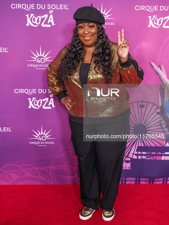 Loni Love arrives at Cirque du Soleil's 'KOOZA' Red Carpet Premiere held at the Santa Monica Pier on October 24, 2024 in Santa Monica, Los A...