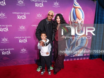 Slash Electric Alexander Edwards, Alexander Edwards and Cher arrive at Cirque du Soleil's 'KOOZA' Red Carpet Premiere held at the Santa Moni...