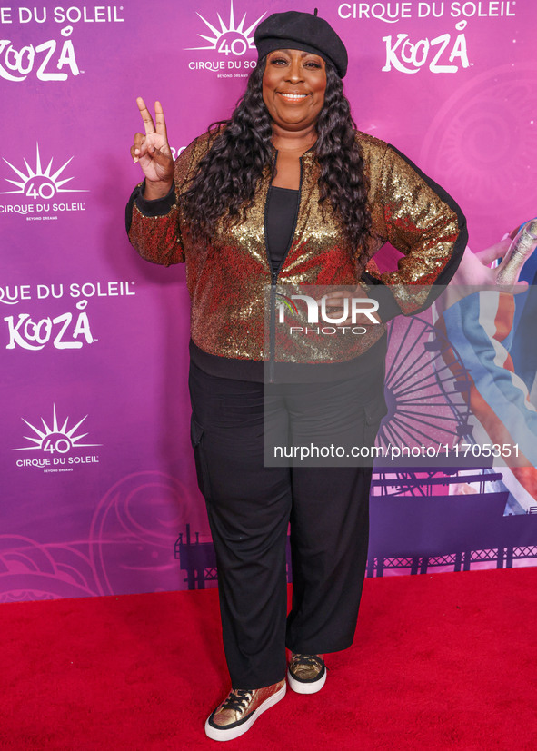 Loni Love arrives at Cirque du Soleil's 'KOOZA' Red Carpet Premiere held at the Santa Monica Pier on October 24, 2024 in Santa Monica, Los A...