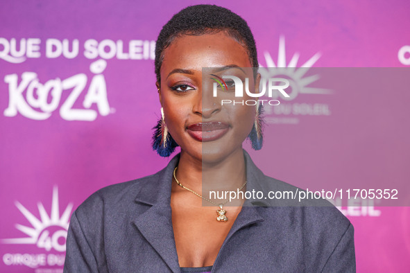 Tolu Ekundare arrives at Cirque du Soleil's 'KOOZA' Red Carpet Premiere held at the Santa Monica Pier on October 24, 2024 in Santa Monica, L...