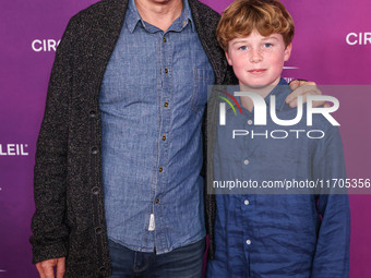 Tate Donovan and son James Donovan arrive at Cirque du Soleil's 'KOOZA' Red Carpet Premiere held at the Santa Monica Pier on October 24, 202...