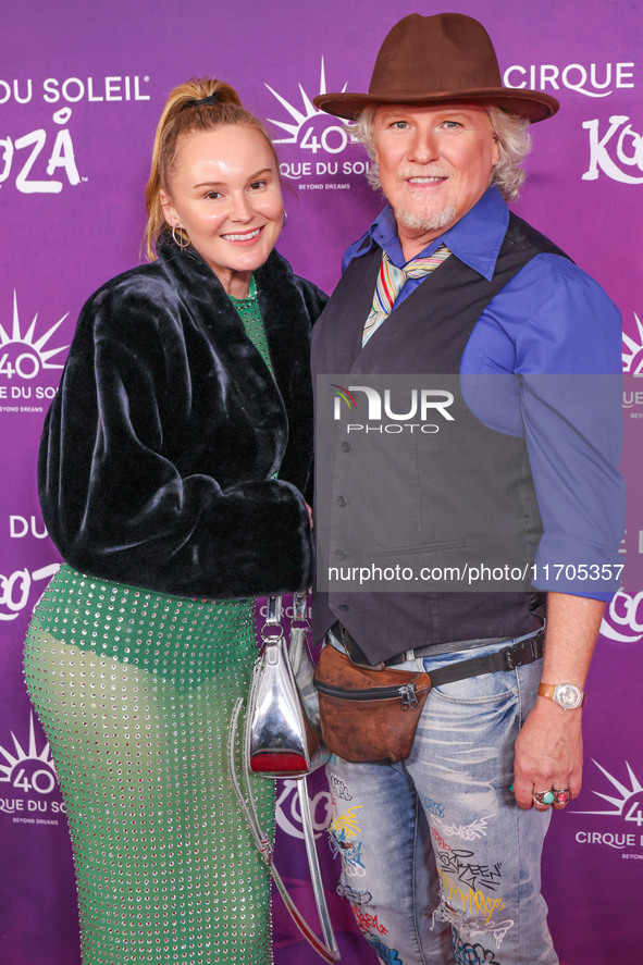 Avalon Lennon and Marky Lennon arrive at Cirque du Soleil's 'KOOZA' Red Carpet Premiere held at the Santa Monica Pier on October 24, 2024 in...