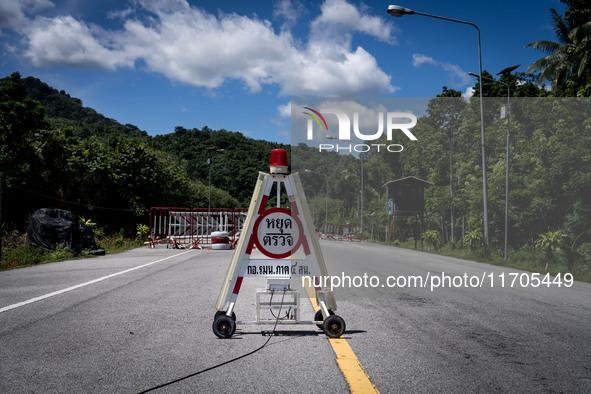 A checkpoint is in Pattani. Daily life occurs in Tak Bai, Narathiwat, Thailand, on October 25, 2024. Tak Bai is the site of an incident that...