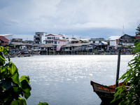 A general view of the fisherman's village area of Narathiwat shows daily life in Tak Bai, Narathiwat, Thailand, on October 25, 2024. Tak Bai...