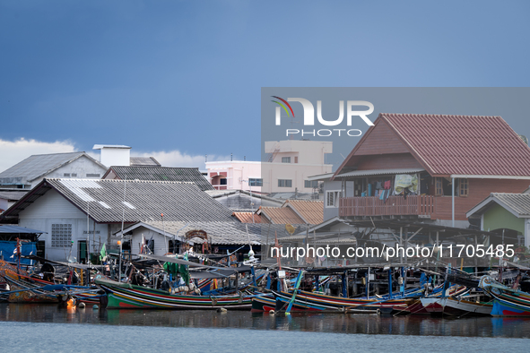 A general view of the fisherman's village area of Narathiwat shows daily life in Tak Bai, Narathiwat, Thailand, on October 25, 2024. Tak Bai...