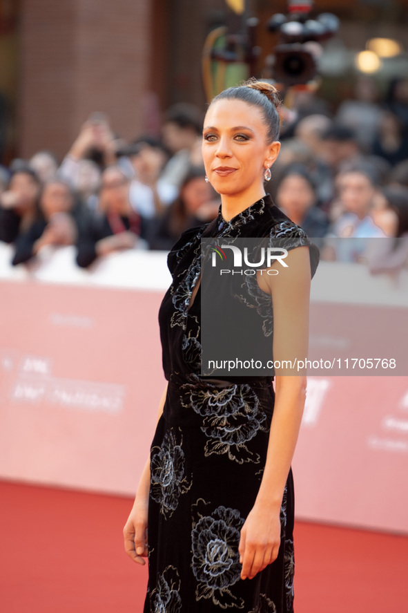 Barbara Chichiarelli attends the ''Supereroi'' red carpet during the 19th Rome Film Festival at Auditorium Parco Della Musica in Rome, Italy...